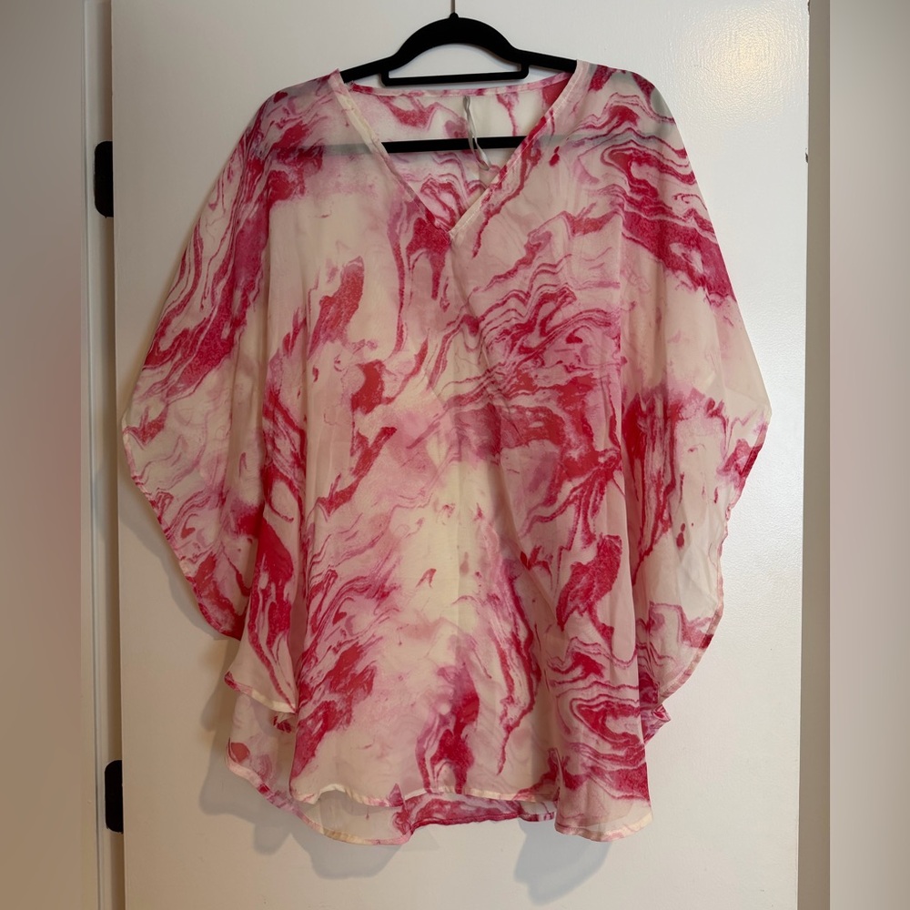 Women’s Pink Marble Swim Coverup